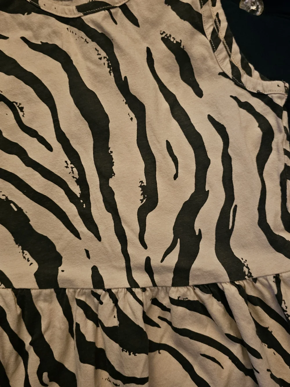 H&M Black & White Zebra-Print Sleeveless Casual Dress Size 8-10 Youth